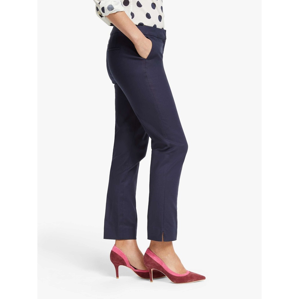 Boden Womens Richmond Slim Trousers Pants Size 10R Navy Chino Ankle Slit Stretch